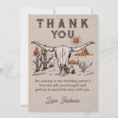 Westerne Rodeo Cowboy Verjaardag Dank u kaart (Voorkant)