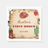 Westerne Rodeo Cowboy Verjaardag Servet (Voorkant)