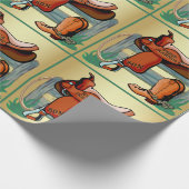 Westerne Rodeo Cowboy Zadellaarzen Touw Son Cadeaupapier (Hoek)