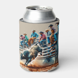 Westerne Rodeo Cowboys Bull Riding en Chutes Blikjeskoeler