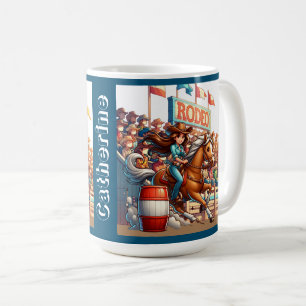 Westerne Rodeo Cowgirl Barrel Racing Custom Koffiemok