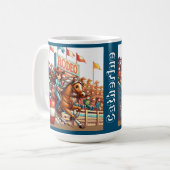 Westerne Rodeo Cowgirl Barrel Racing Custom Koffiemok (Voorkant links)