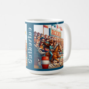 Westerne Rodeo Cowgirl Barrel Racing Custom Koffiemok