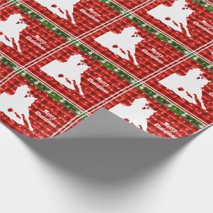 Westerne Rodeo Cowgirl Barrel Racing op Red Pset Cadeaupapier