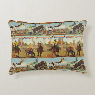 Westerne Rodeo Events Cowboys Horses Bulls Accent Kussen