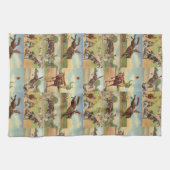 Westerne Rodeo Events Cowboys Horses Bulls Theedoek (Horizontaal)