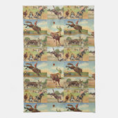 Westerne Rodeo Events Cowboys Horses Bulls Theedoek (Verticaal)