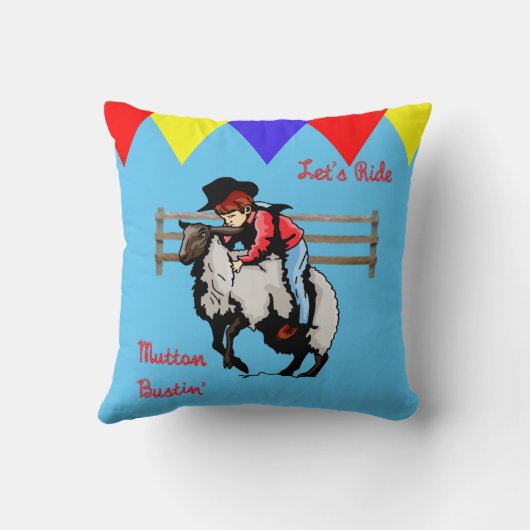 Westerne Rodeo Mutton Bustin' Kind Kussen (Achterkant)