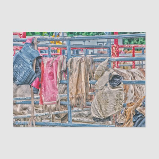 Westerne Rodeo Rustic Country Bull Cow Tissuepapier (Voorkant)