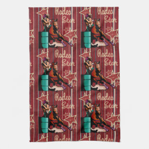 Westerne Rodeo Star Cowgirl Barrel Racer Handdoek