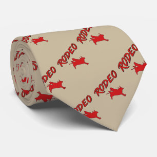 Westerne Rodeo-tekst en Bucking Bull in Red Stropdas