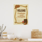 Westerne Rodeo Thaise Partij 1e Rodeo BirthdayPart Poster (Keuken)