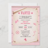 Westerne Rodeo wilde roze meisje verjaardag Kaart (Voorkant)