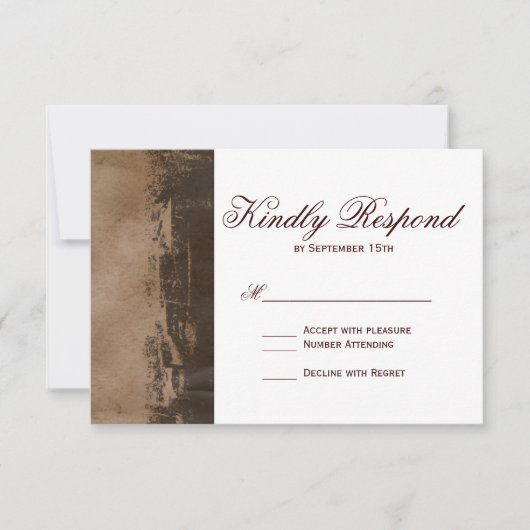 Westerne RSVP-kaarten voor Rustisch land RSVP Kaartje (Voorkant)