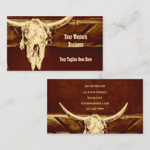 Westerne Rust Brown Rustic Bull Koe Visitekaartje