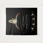 Westerne Rustic Bull Skull Weddenschap Foto Booth Wandkleed (Voorkant (horizontaal))