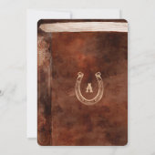 Westerne Rustic Leather Waterverf Book Baby shower Kaart (Achterkant)