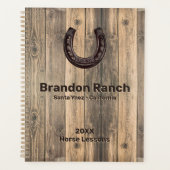Westerne Rustic Lucky Hoefijzer Riding Lessen Planner (Voorkant)