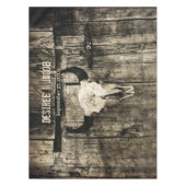 Westerne Rustic Wedding Bull Skull  Tafelkleed (Voorkant)