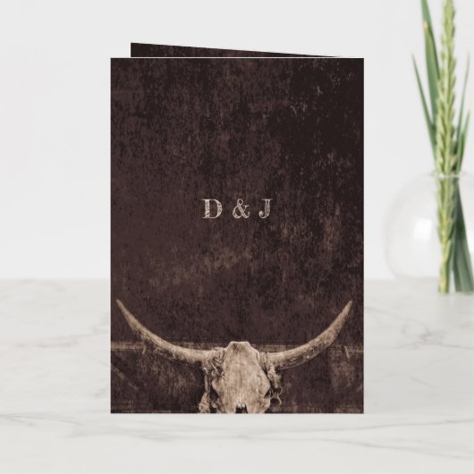 Westerne Rustic Wedding  sparen de Datum Aankondiging (Achterkant)