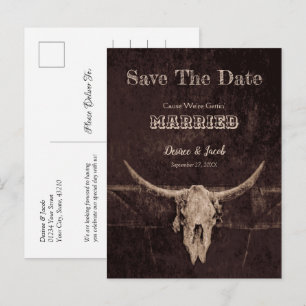 Westerne Rustic Wedding  sparen de Datum Briefkaart