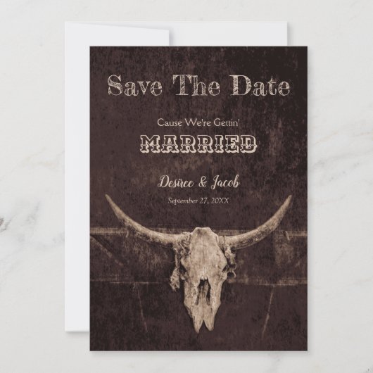 Westerne Rustic Wedding  sparen de Datum Save The Date (Voorkant)