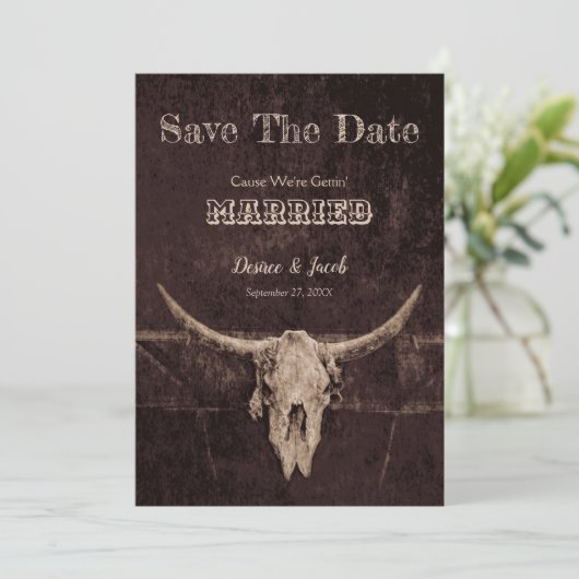 Westerne Rustic Wedding  sparen de Datum Save The Date (Staand voorkant)
