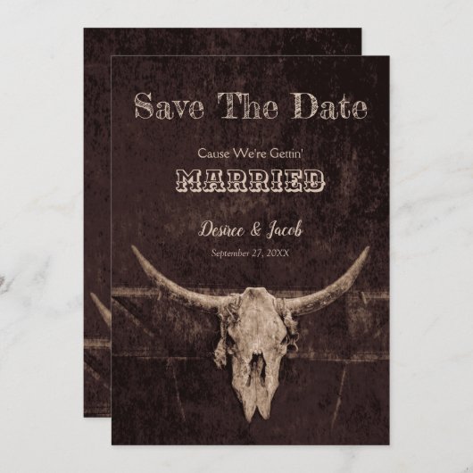 Westerne Rustic Wedding  sparen de Datum Save The Date (Voorkant / Achterkant)