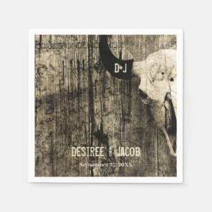 Westerne rustieke bruiloft Bull Skull  land Servet