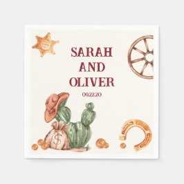 Westerne rustieke bruine elegante bruiloft servet