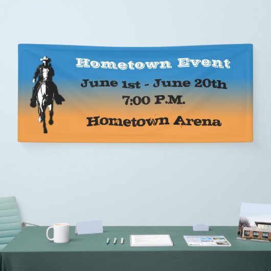 Westerne rustieke cowboy spandoek (Beurs)