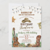 Westerne rustieke hoedown cowboy verjaardagsfeestj kaart (Voorkant)