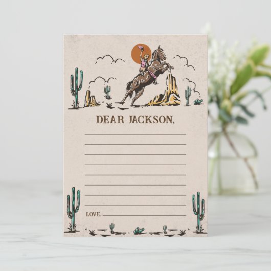 Westerne rustieke Time Capsule Note Bericht Kaart (Staand voorkant)