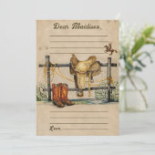 Westerne rustieke Time Capsule Note Bericht Kaart (Staand voorkant)