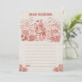 Westerne rustieke Time Capsule Note Bericht Kaart (Staand voorkant)