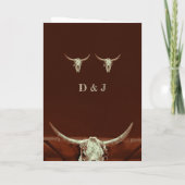 Westerne Rustige bruiloft Bull Skull Save the Date Aankondiging (Achterkant)