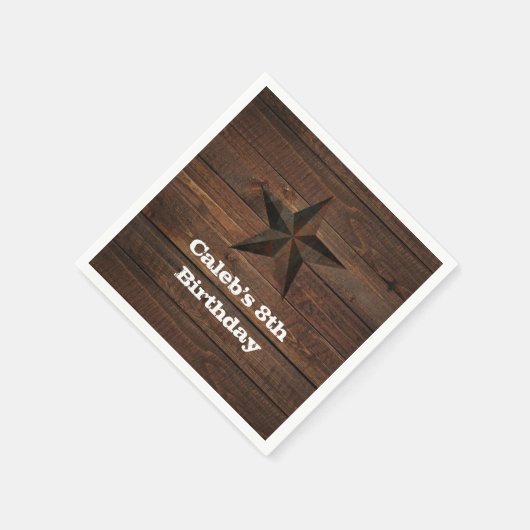 Westerne Rusty Star op Wood Rustic Country Party Servet (Hoek)