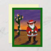 WESTERNE SAGUARO CHRISTMAS TREE ARTIJ INVITATIE KAART (Voorkant / Achterkant)