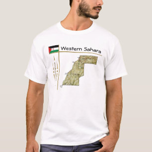 Westerne Sahara-kaart + vlag + titel T-Shirt
