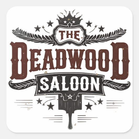  Westerne saloon Vierkante Sticker (Voorkant)