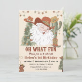 Westerne Santa Oh Wat een leuke kerstdag Kaart (Staand voorkant)