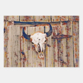 Westerne  schedel Roestbruin Barn Inpakpapier Vel (Voorkant 3)