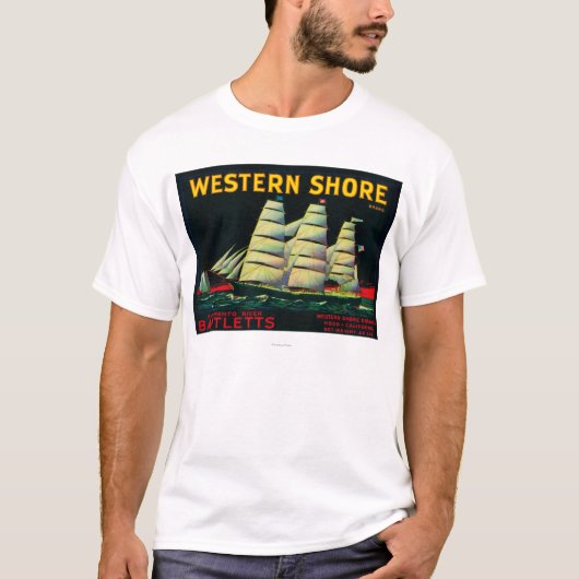 Westerne Shore Pear Crate LabelHood, CA T-shirt (Voorkant)