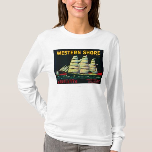 Westerne Shore Pear Crate LabelHood, CA T-shirt (Voorkant)