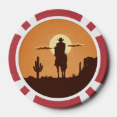 westerne silhouetten poker chips (Achterkant)