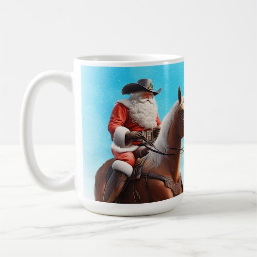 Westerne Sinterklaas Paardrijden Kerstmis Koffiemok (Links)