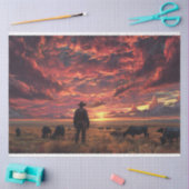 Westerne Sky Cowboy Trail Ride Decoupage Tissuepapier (Craft)