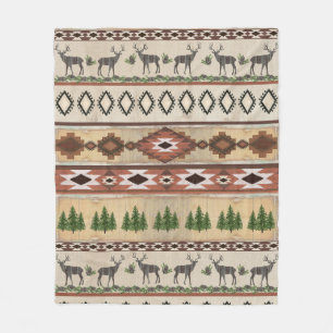 Westerne stammen van de Deer Hunting Rustic Mounta Fleece Deken