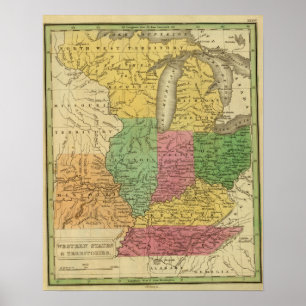 Westerne staten , gebieden poster