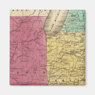 Westerne Staten met inzetkaart van Upper Michigan Magneet